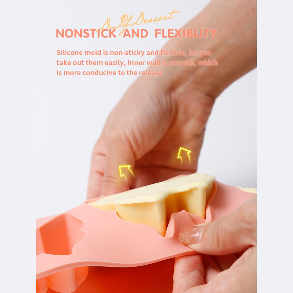 6-cavity Heart/Butterfly Shape Silicone Mold Fondant Mousse Cake Decorating Tool for Making Chocolate Candy Soap