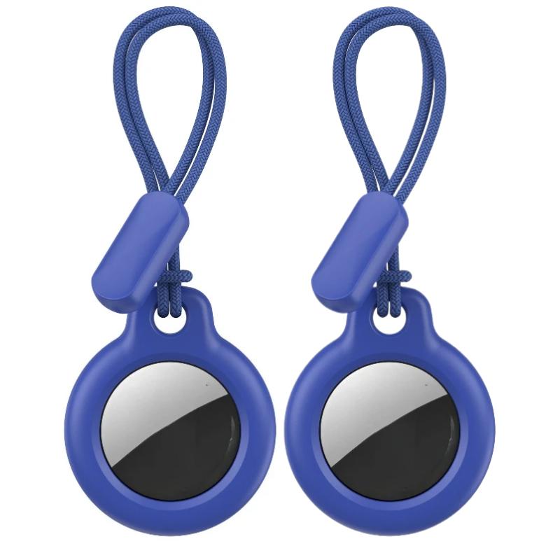 2Pcs Case For Apple Airtags Locator with Strap Protective Cover Anti-Lost Keychain Case for Airtag Holder Tracker Keys Bags Luggage