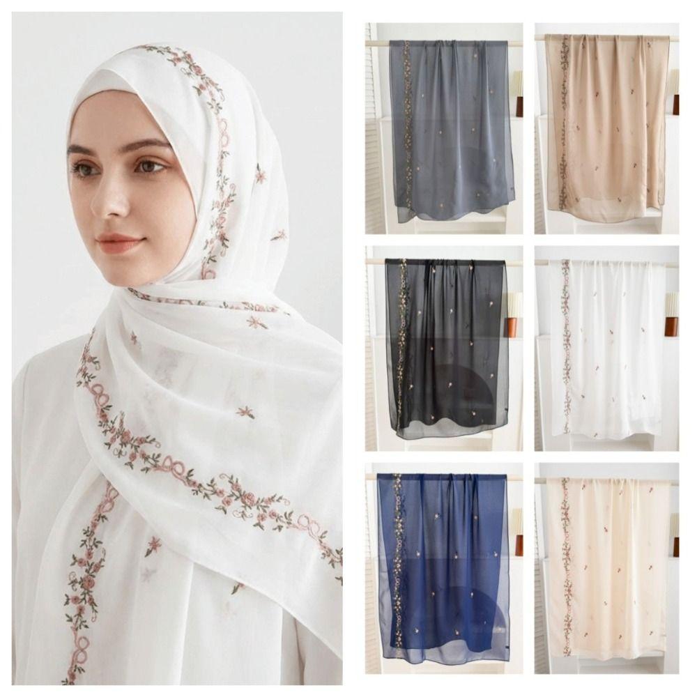 Long Hijab Scarf Cotton Thin Shawl Fashion Floral Headscarf  Vacation