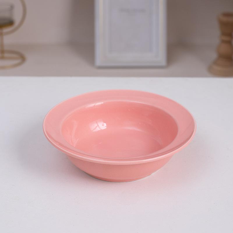Cute 15° Tilted Ceramic Cat Bowl Double Pet Feeder Bowl with Iron Stand Anti-slip Elevated Food Water Bowl for Small Dogs Cats
