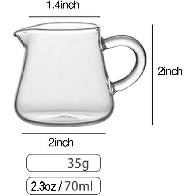 123Arts 4pcs Mini Glass Pitchers, 2oz Creamer and Milk Jugs, Sauce Serving Containers