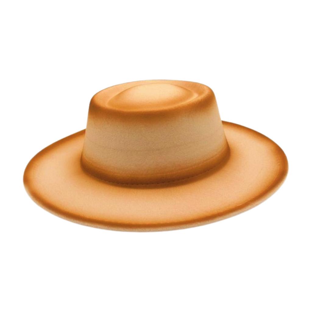 Cross-Border New European And American Style Women'S Hats Autumn And Winter Woolen Top Hats Concave Convex Top Jazz Hats Spray Paint Gradual Change