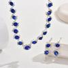 Claw Chain Rhinestone Jewelry Set Crystal Necklace Wedding Party Earrings  Banquet