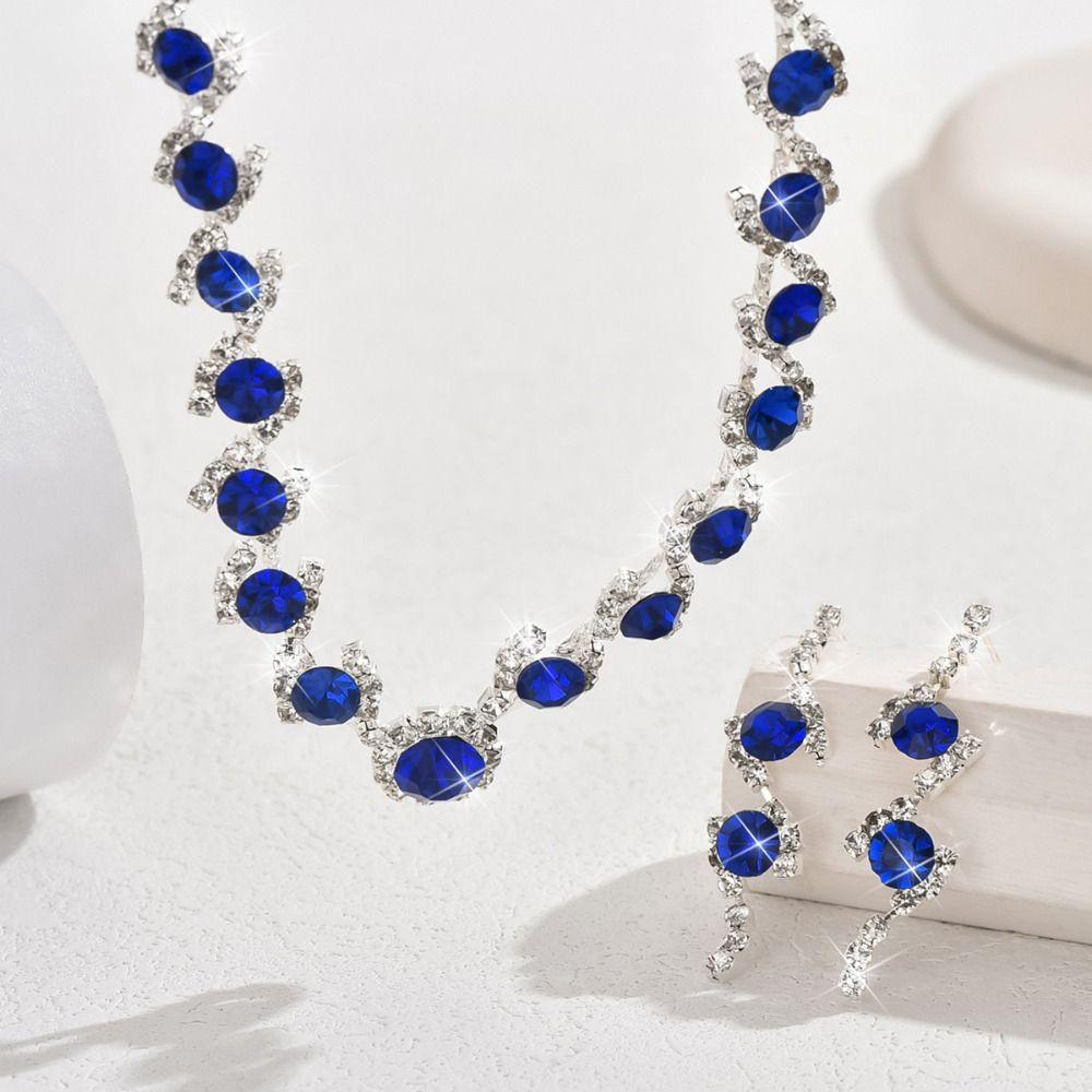 Claw Chain Rhinestone Jewelry Set Crystal Necklace Wedding Party Earrings  Banquet
