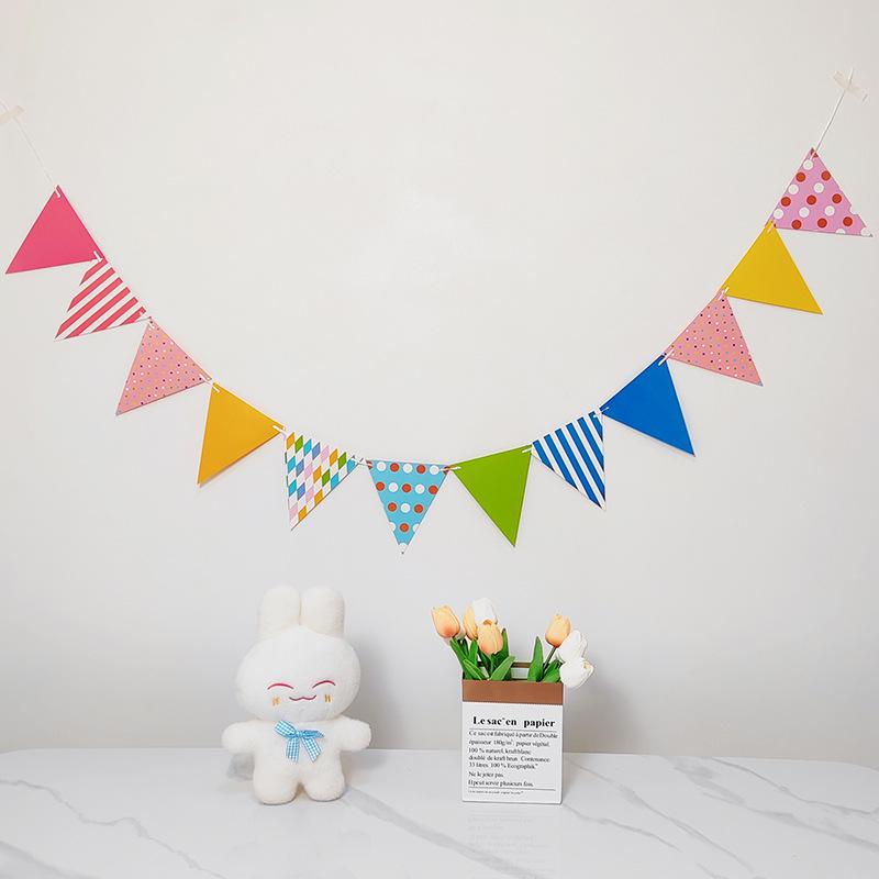 Colorful Happy Birthday Flag Decoration for Baby's First Birthday Photoshoot