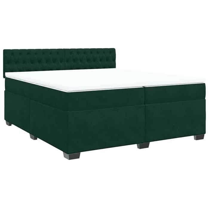 Maison Exclusive - Sommier à lattes de lit et matelas Vert foncé 200x200cm Velours