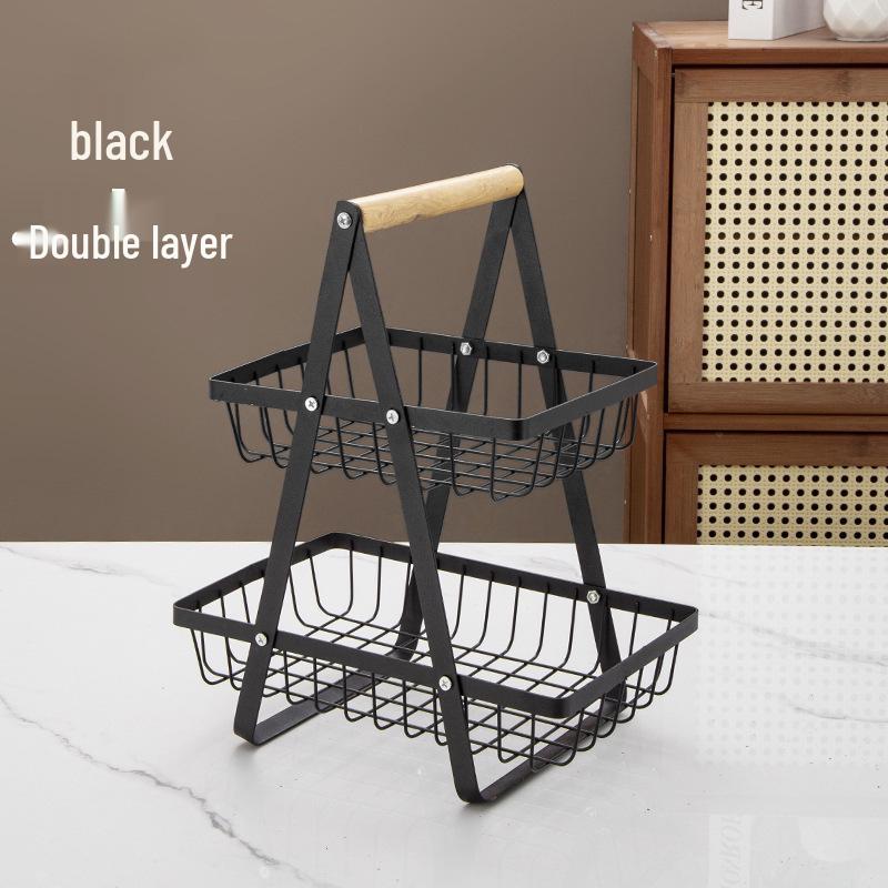 

Деревянная ручка Железное искусство Корзина для хранения фруктов и закусок