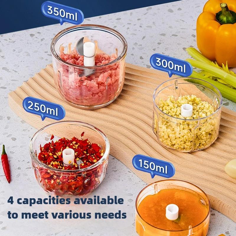 Česneková kaše Elektrický šlehač na česnek Česneková kaše Domácí mini mlýnek