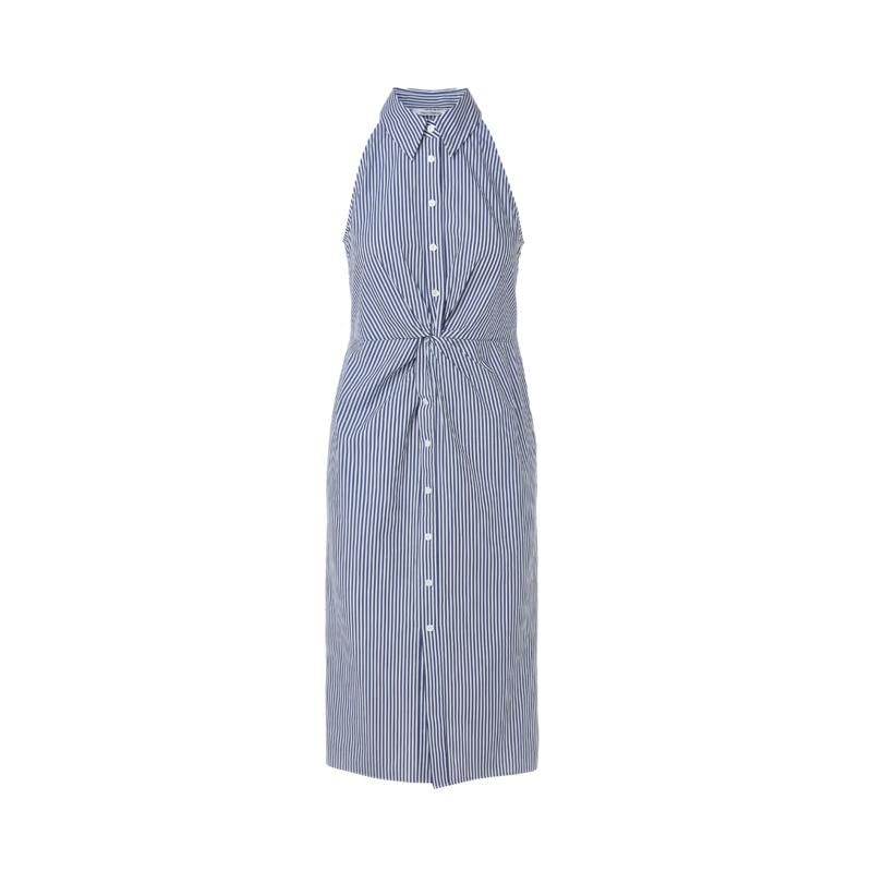 Langzi Elegant Sleeveless Slit Shirt Dress 2XL