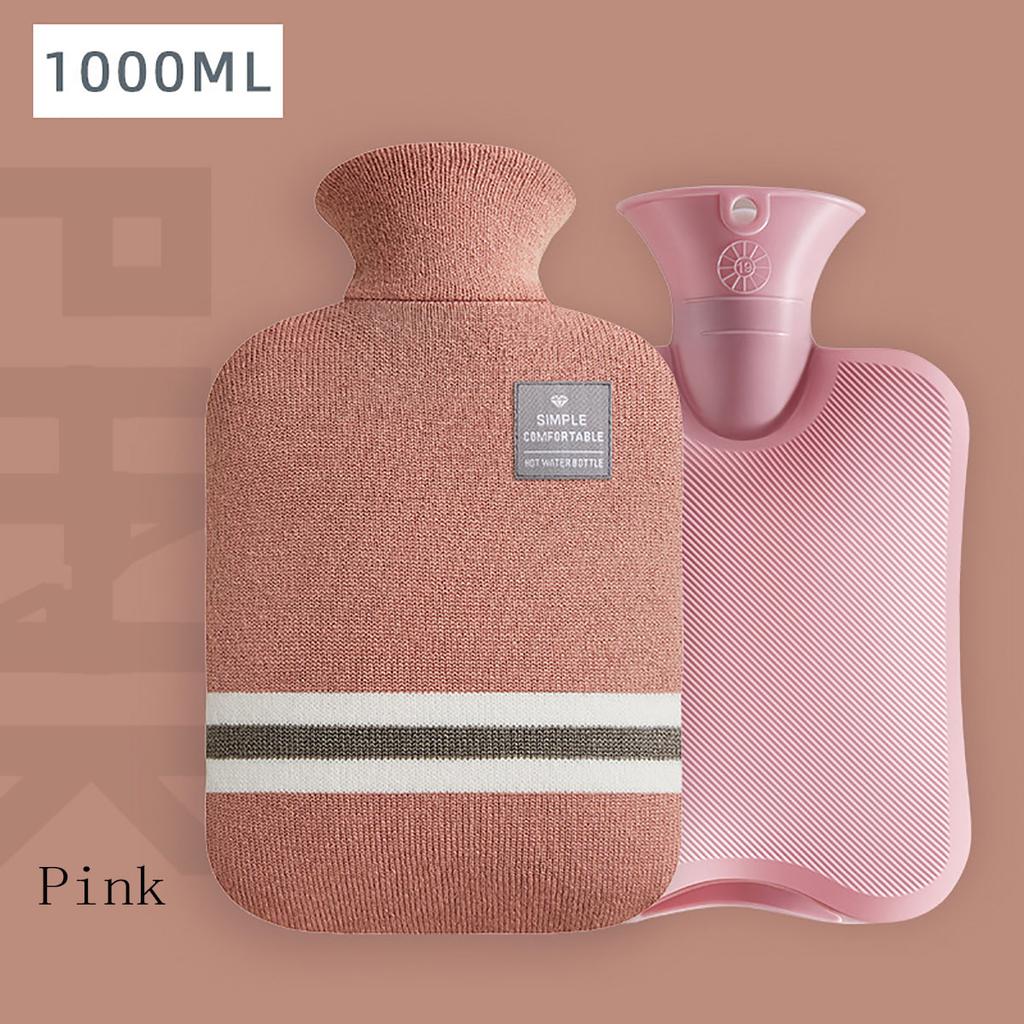 Butelka na gorącą wodę 1000 ml Worek na gorącą wodę do napełniania wodą dla kobiet Ciepły brzuch, dłonie i stopy Utrzymuje ciepło dłoni Worek na gorącą wodę
