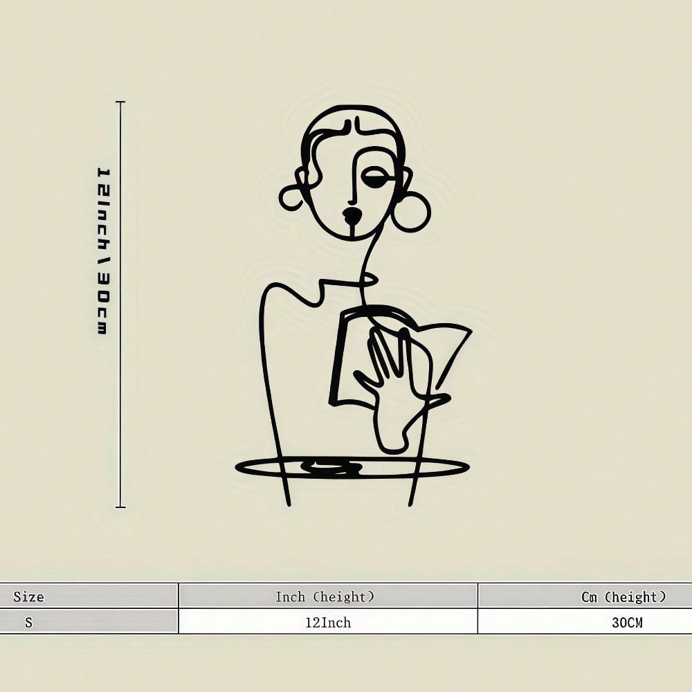 Metal Wall Art Female Silhouette Minimalist Line Art Body Positive Decor Home Office Sculpture