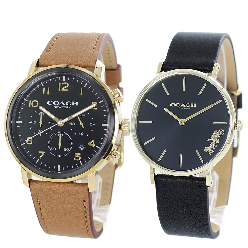 

COACH Pair Watch Storage Box Leather Watch Brown Black 1460254114503333 Watch [Coach] Men s Women s [Item]