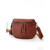 Leather women's bag large capacity saddle bag casual trend versatile cowhide shoulder messenger bag bucket bag first layer cowhide
