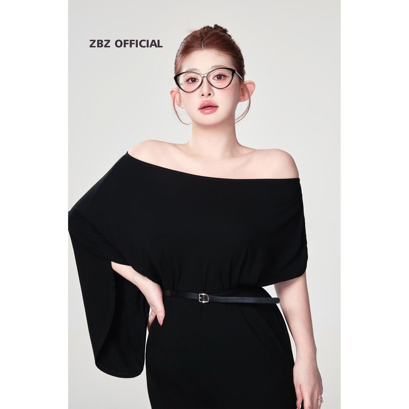 

Zhou Baizi Truncheon Skirt Classy New Long Dress Women s Summer Elegant Stepmother Skirt Korean Style Cold Series Dress Belt(Presale 7-13 working days) One size