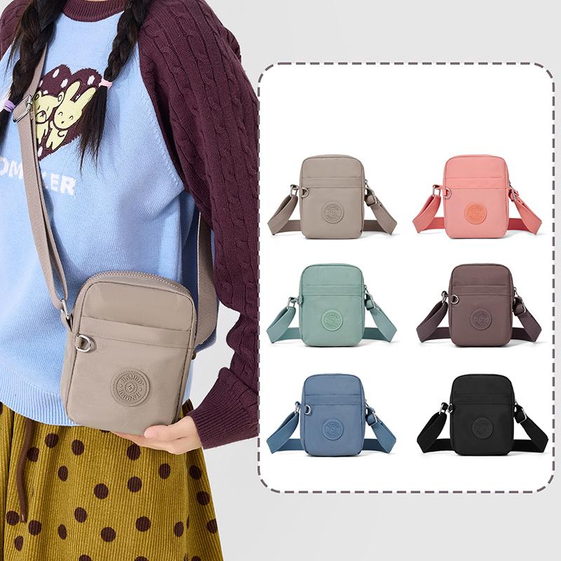 Borsa a Tracolla da Donna Multi-Scomparto in Nylon Idrorepellente Borsa a Spalla per Telefono Cellulare