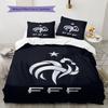 France National Football Logo Pattern Bedding Home Decoration Birthday Gift (1 * Duvet Cover + 2 * Pillowcase, Without Core),fan Merchandise.