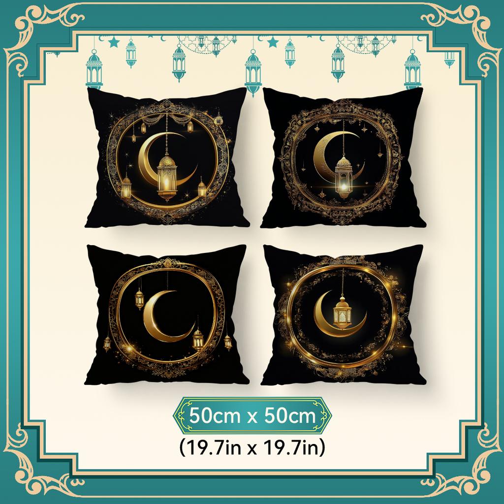 ramadan golden lantern moon Cushions Pillowcase Polyester Cushion Cover Throw Pillow Pillowcover Home Car Sofa Decor