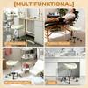 Saddle Stool, Height-Adjustable Rolling Chair with PU Leather for Massage, Spa, Clinic, Beauty and Tattoo, Cream White