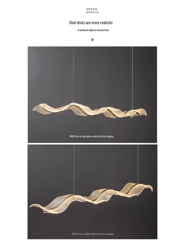 Wave Ribbon Minimalist Chandelier - Luxury Designer Light for Modern Hotel Bars and Restaurants
