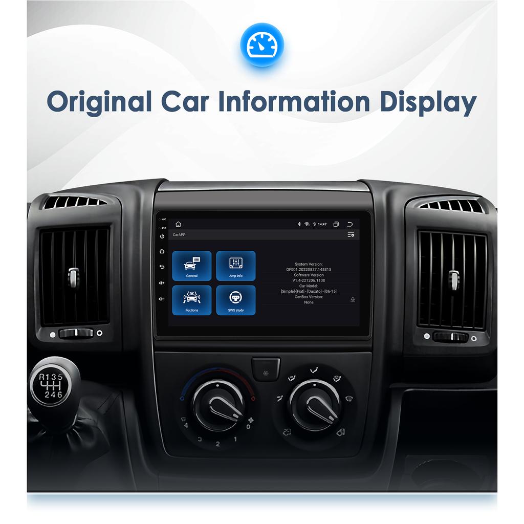 OSSURET 2Din Android 13 Car Radio for Fiat Ducato 2006-2022 Peugeot Boxer Citroen Jumper 2 Multimedia Video Player Carplay 4G Navi Intelligent RDS GPS