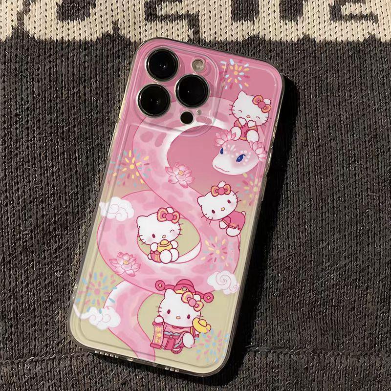 Hello Kitty Pink Snake Applies To Apple 11/11/11 Pro Mobile Phone Case 11/11 Cute 11 Anti-drop Wound