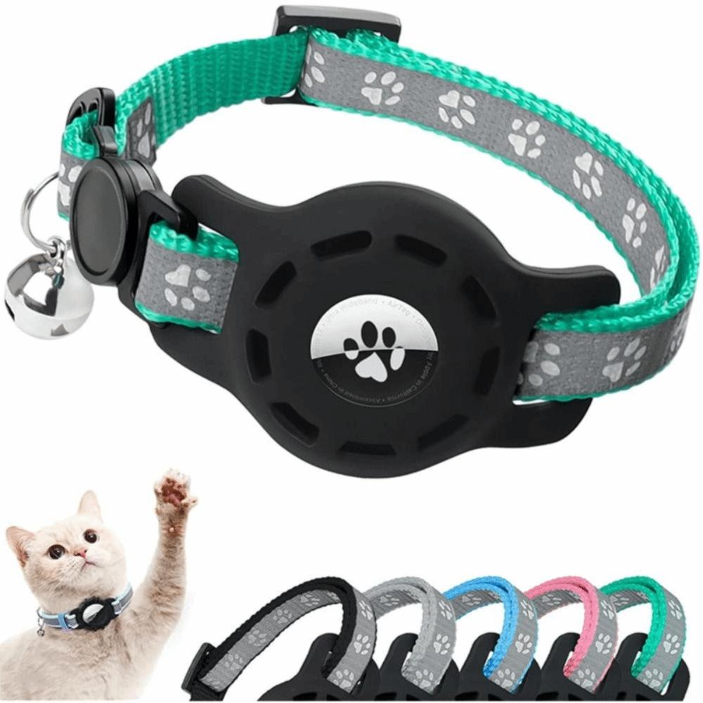 With Bells Cat Collar Safety Buckle Adjustable For Airtag Case Reflective Strips Anti-Lost For Airtag Holder for AirTag