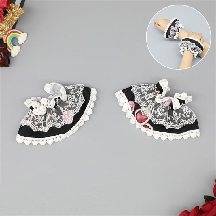Stilvolles Spitzen-Haarband Armstulpen Anime-Maid-Kostüm Requisiten Kopfschmuck Für Damen Teenager Japanische Animation Event Kopfstück