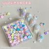 1 Schachtel Mix Bunte Blume Nail Art Nagelanhänger Perle Stahlkugel Dekoration Harzzubehör Nail Art DIY
