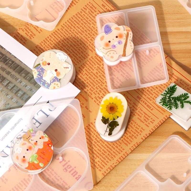 Resin Hair Clip Mold Silicone Keychain Mold Memo Clips Mold Resin Earring Mold Jewelry Casting Mold Pendant Charms Mold