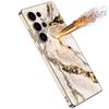 Marble Mobile Phone Case Suitable for Samsung S25 Ultra Glass Case Simple Style Men and Women Fashion Electroplated PC Hard
