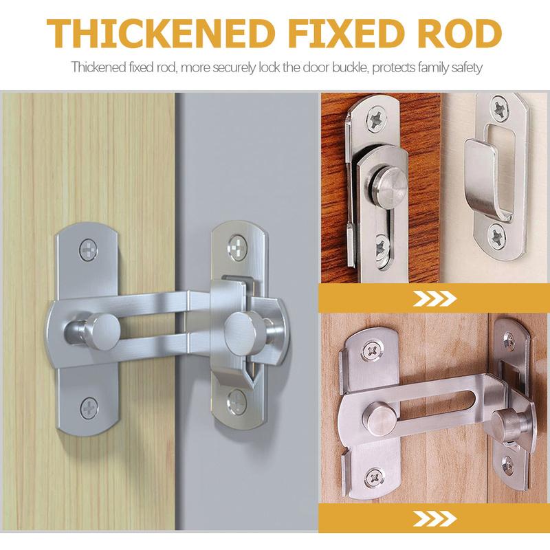Stainless Steel Hook Lock Latch 90 Degree Flips Barn Door Lock For Sliding Gate Security Outdoor Safety Durable Fence