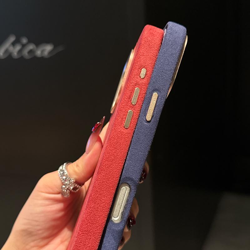 Premium Itanlian Sueded Leather Case For iPhone Air 17 Pro Max Magsafe Compatibility Metal Camera Bezel Cozy Grip Back Cover