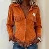2025 Autumn New Brown Series European and American Style Suede Tassel Long Sleeve Cardigan Women's Jacket Cross-Border Women's Coat