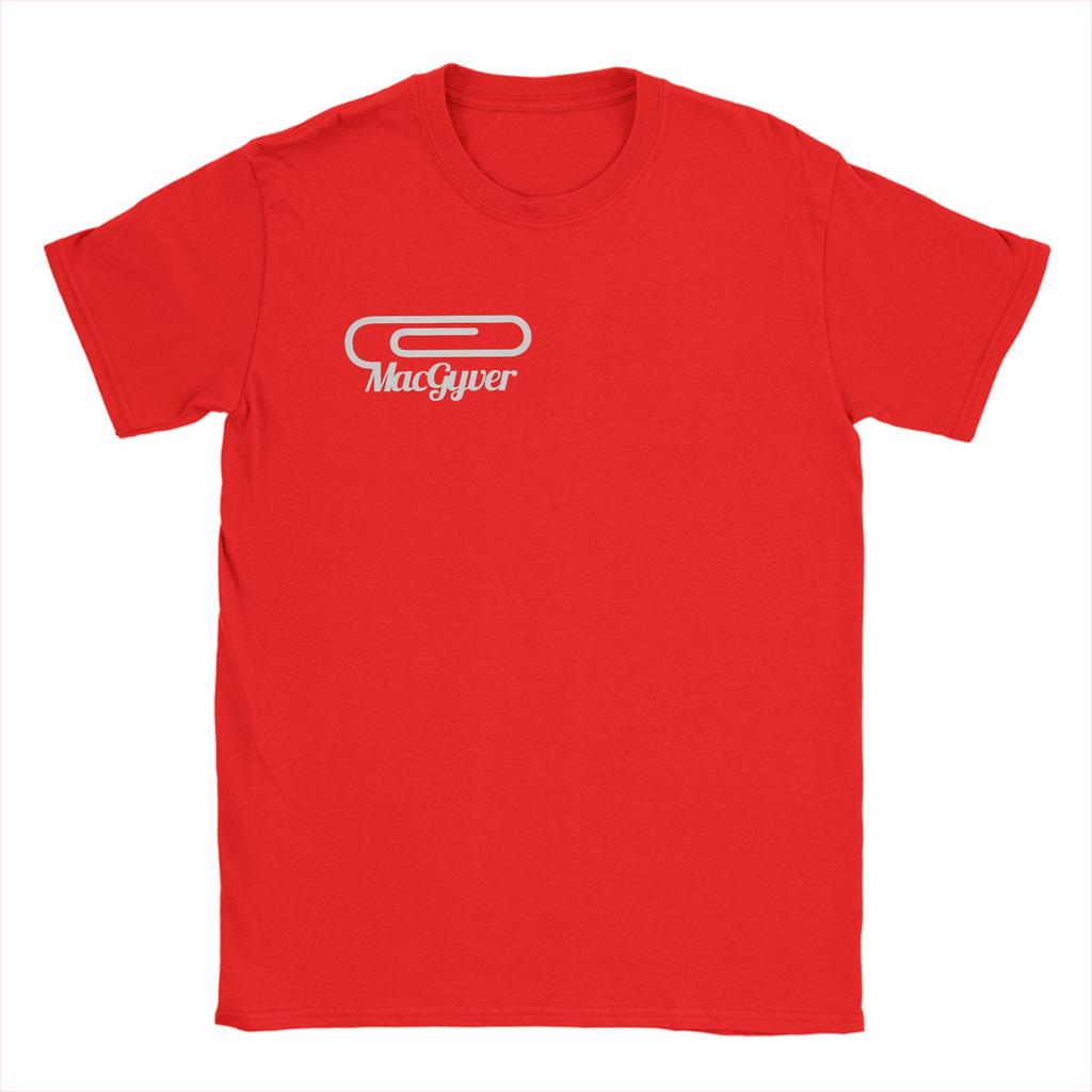 Men MacGyver TV Series Utility Paper Clip T Shirt Ingenuity Cotton Tops Funny Short Sleeve Round Neck Tee Shirt New T-Shirts