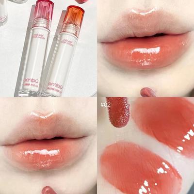 Water Mirror Lip Glaze Grey Pink Bean Paste Lipstick Nelepivý pohár Trvalý hydratačný lesk na pery Ženy Lip Oil Tónovanie pier