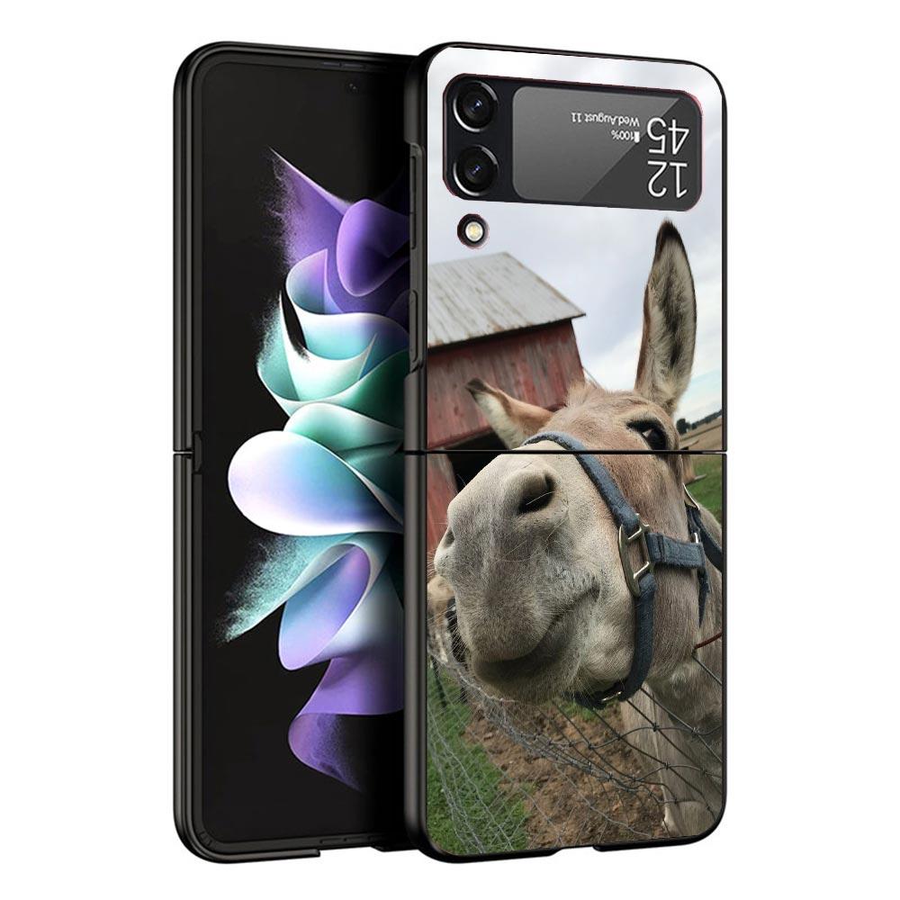 Funny Donkey Case For Samsung Galaxy Z Flip 7 6 5 4 3 Z Flip7 Flip6 Flip5 Flip4 5G Phone Cover Flip3 Folding Coque