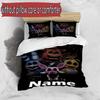 3pcs Duvet Cover Set (1*Duvet Cover + 2*Pillowcase, Without Core), Custom Name Five Nights at Freddy's Pattern Bedding Set, Home Bedroom Decor Gift