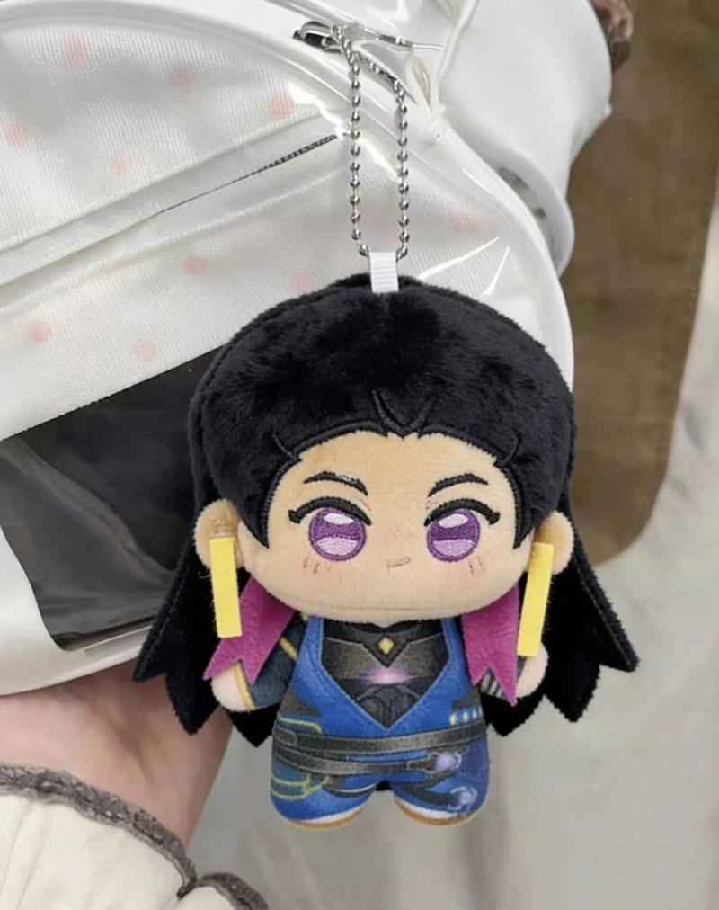 Various Character 10Cm Cute Cosplay Anime Game Valorant Iso Gekko Sage Skye Reyna Clove Jett Plush Toy Bag Keychain Plushie Doll