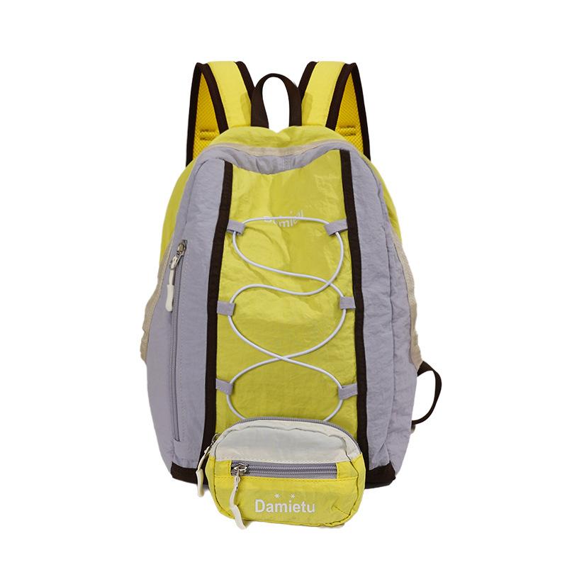Schoolbag: Outdoor color-block lightweight backpack, casual commuting travel hiking bag, children's travel lightweight small backpack