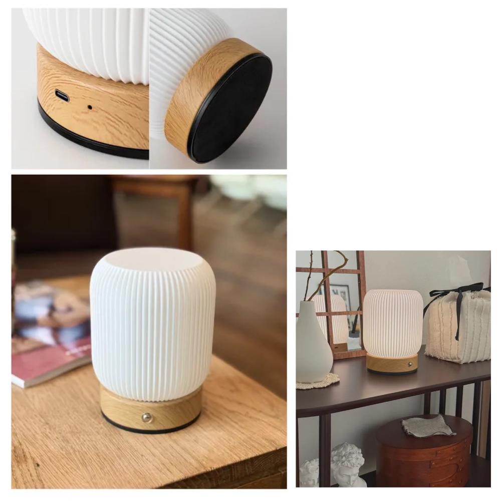 Woody LED Stämningsbelysning, 3-stegskontroll, USB-ström & 1200mAh Batteri