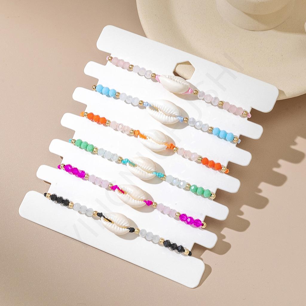 Bohemian Adjustable Shell Hand Rope Women's Summer Beach Rice Bead Shell  Spot