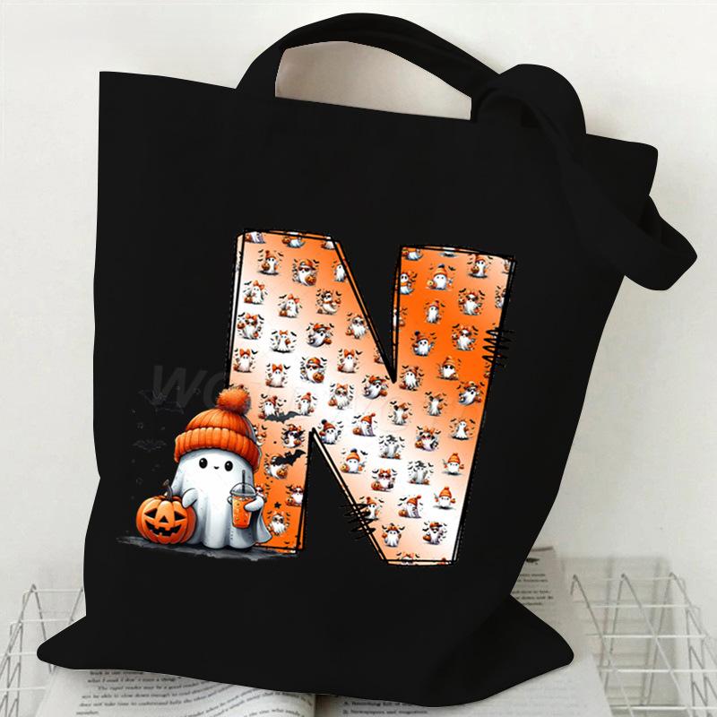 New Halloween 26 Letter Print Fashion Shoulder Bag Multi-function Portable Handbag Casual Versatile