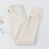 2025 Lente Dames High Waist Fleece-Gevoerd Off-White Harem Jeans