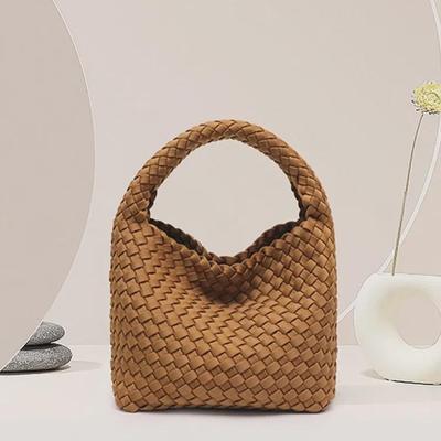 Borsa a tracolla intrecciata retrò madre-e-bambino – Design a secchiello di grande capacità