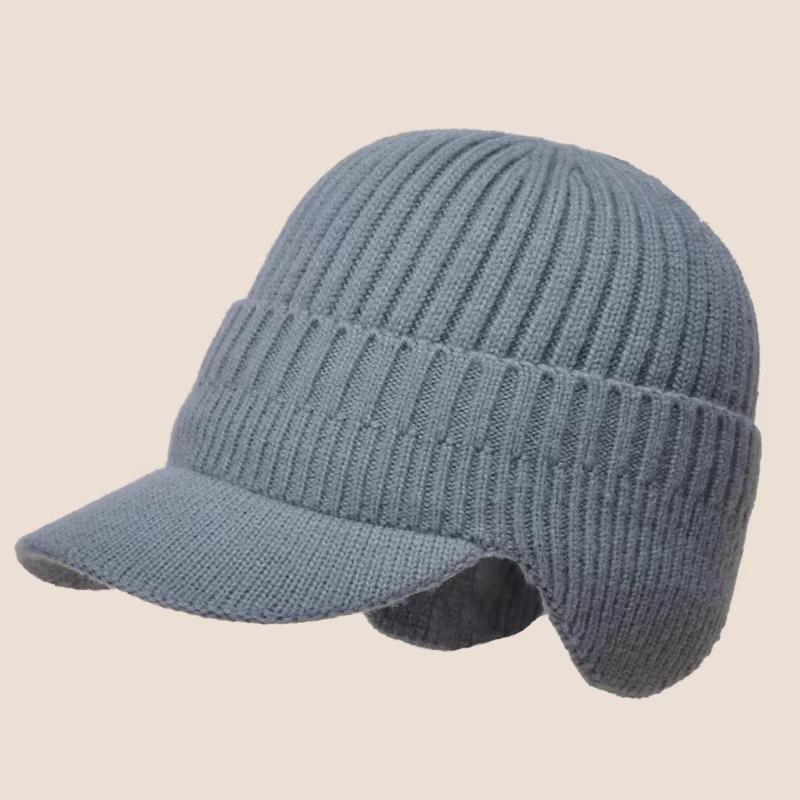 

Men Winter Knitted Hat Outdoor Cycling Ear Protection Warmth Peaked Cap Casual Fashion Sunhat Bomber Hats 56-61CM One Size