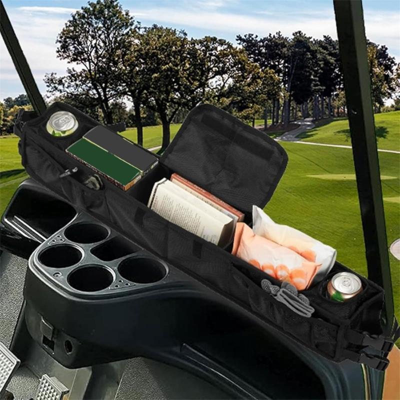 Foldable Golf Cart Organizer With Heavy Type Polyester Large Storage Space Easy Setups Stable Attachments