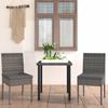 Día Y Noche - Día Y Noche Garden Dining Set 3 Pieces Gray Synthetic Rattan