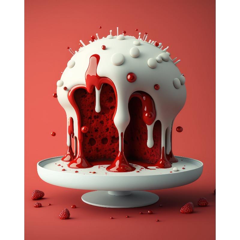 

Постеры и принты с пирожным «Красный бархат», печать на холсте, современная настенная картина для кухни, кондитерской, украшения дома 21cm×30cm NoFrame