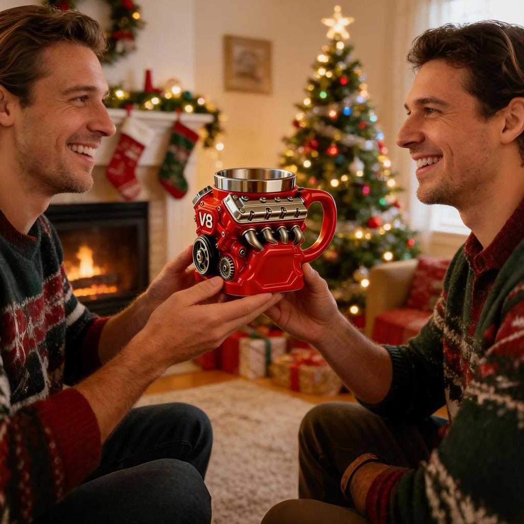 V8-Motoren-Kaffeebecher Handgefertigter Kaffeebecher Für Auto-Liebhaber Lustig 3D Große Kapazität Tee-Heißgetränke-Becher Für Zuhause Büro