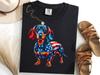 2Dachshund American Flag Shirt, 4th Of July Doxie Dog Tee